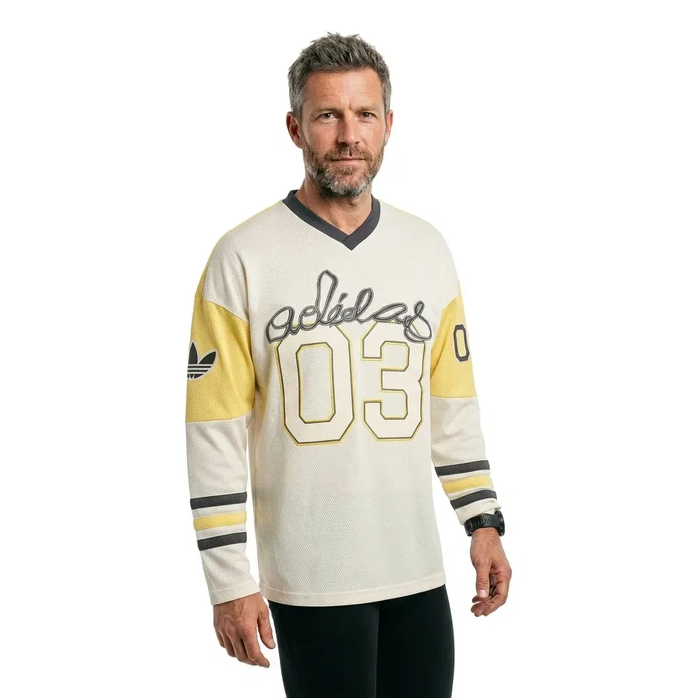Футболка с длинным рукавом Hockey Adidas Originals, бежевый — фото 2