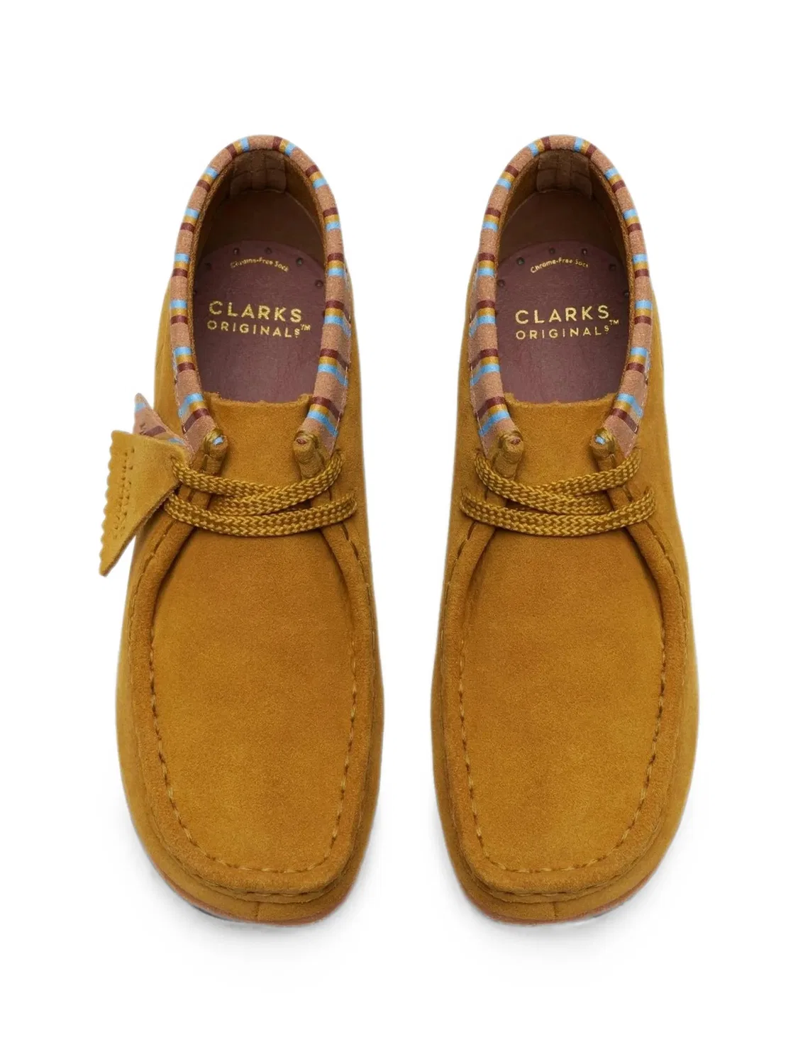 Ботинки Wallabee с отделкой в полоску Clarks Kids, желтый — фото 4