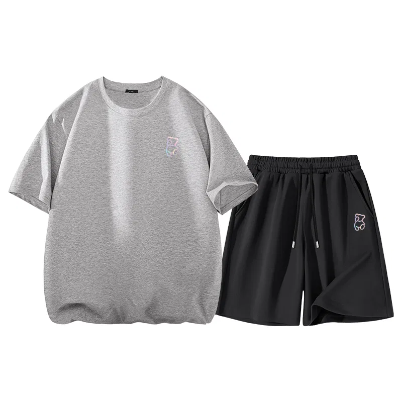 Детский комплект спортивной одежды Детский Хлопковый MINISO, Heather Gray Black