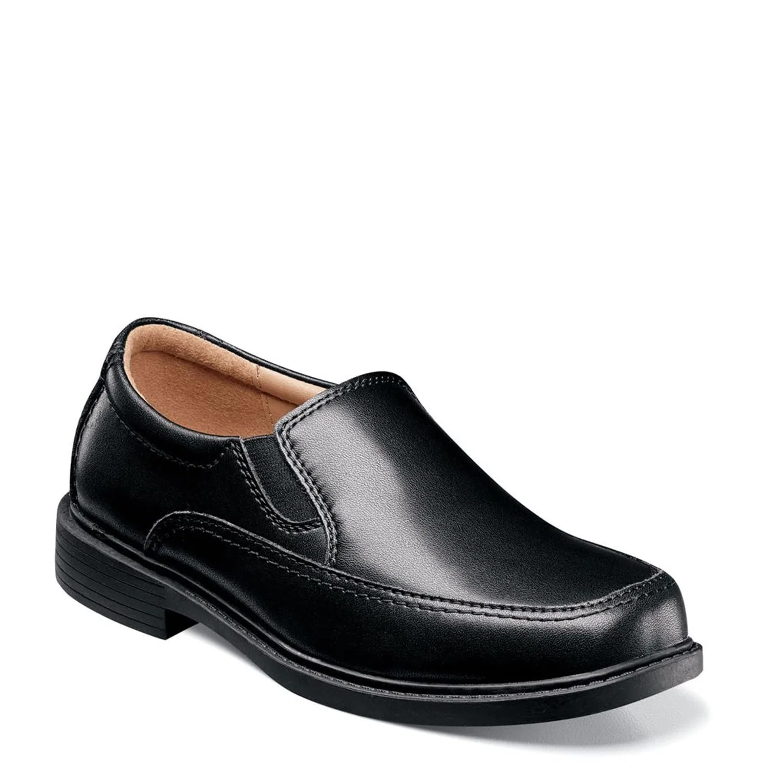 Детские мокасины для мальчиков с кожаным верхом Bogan Jr II Florsheim, Black Burgundy Floral — фото 2
