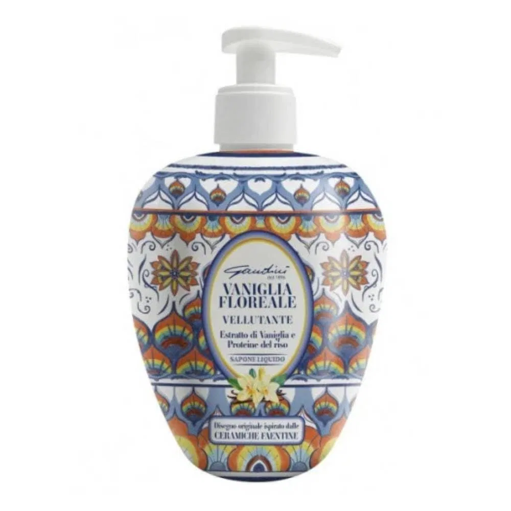 Жидкое мыло для рук Vanilla Florale, Gandini, с ванилью и рисовым протеином, 500 мл, White