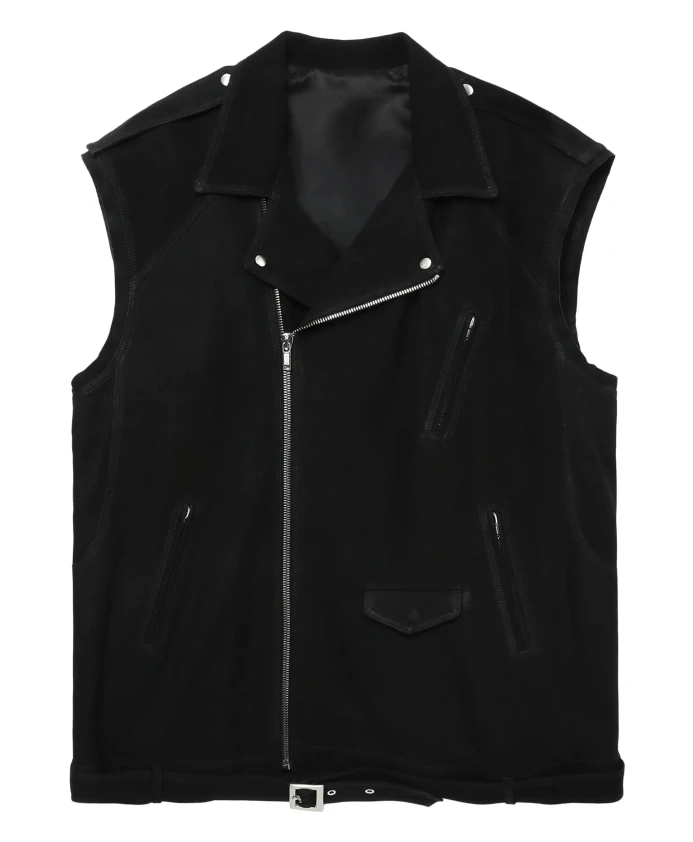 

Кожаный байкерский жилет Rick Owens, черный