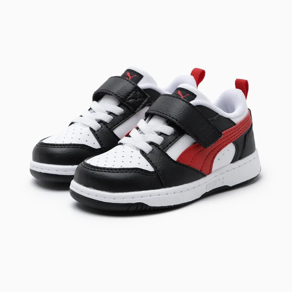 

Кроссовки PUMA "REBOUND V6 LO AC+ INF", детские, цвет Puma White-For All Time Red- Puma Black