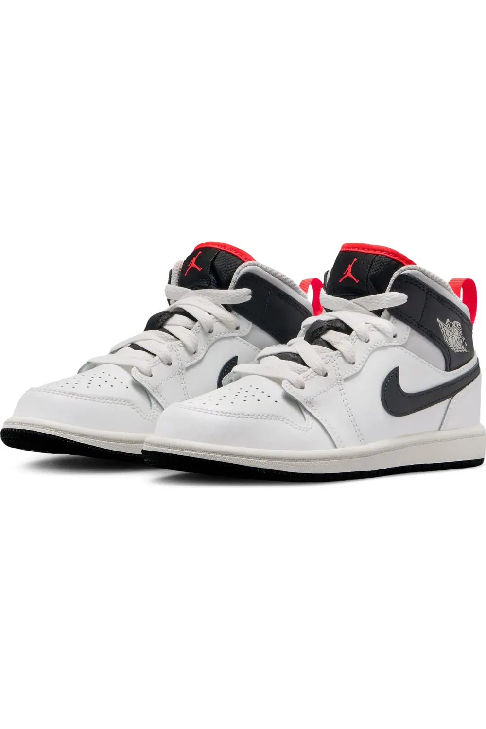 Детские кроссовки высокие с мягкой подкладкой Jordan 1 Mid Jordan, Summit White/Black/Infrared
