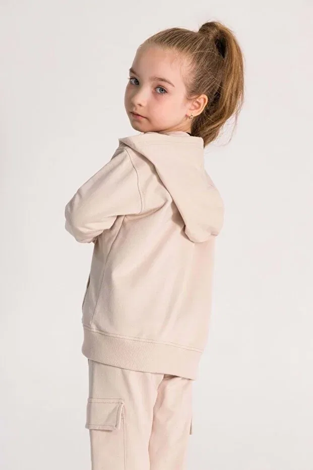Детский кардиган для девочек с принтом Ww Waka Waka Kids Store, Beige — фото 3