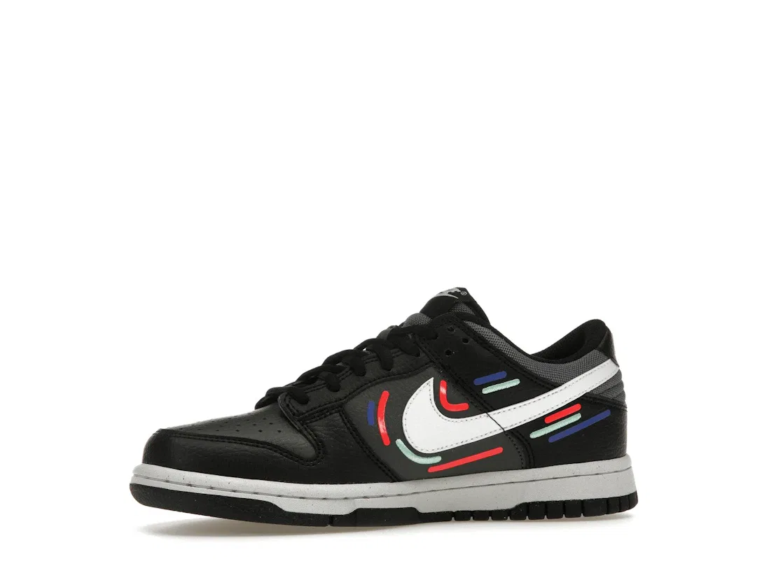 Детские кроссовки Lifestyle с принтом Nike Dunk Low Next Nature Nike, Black/Green Glow/Game Royal/White — фото 3