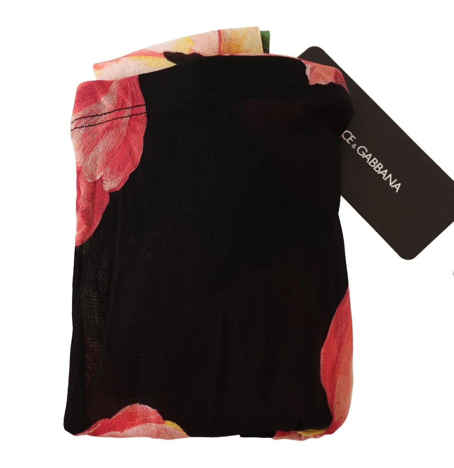 Женские леггинсы-колготки с цветочным принтом M Dolce & Gabbana, Black — фото 2