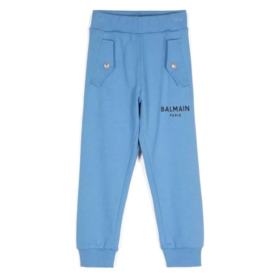 Спортивные брюки с логотипом Balmain, Denim/Nero