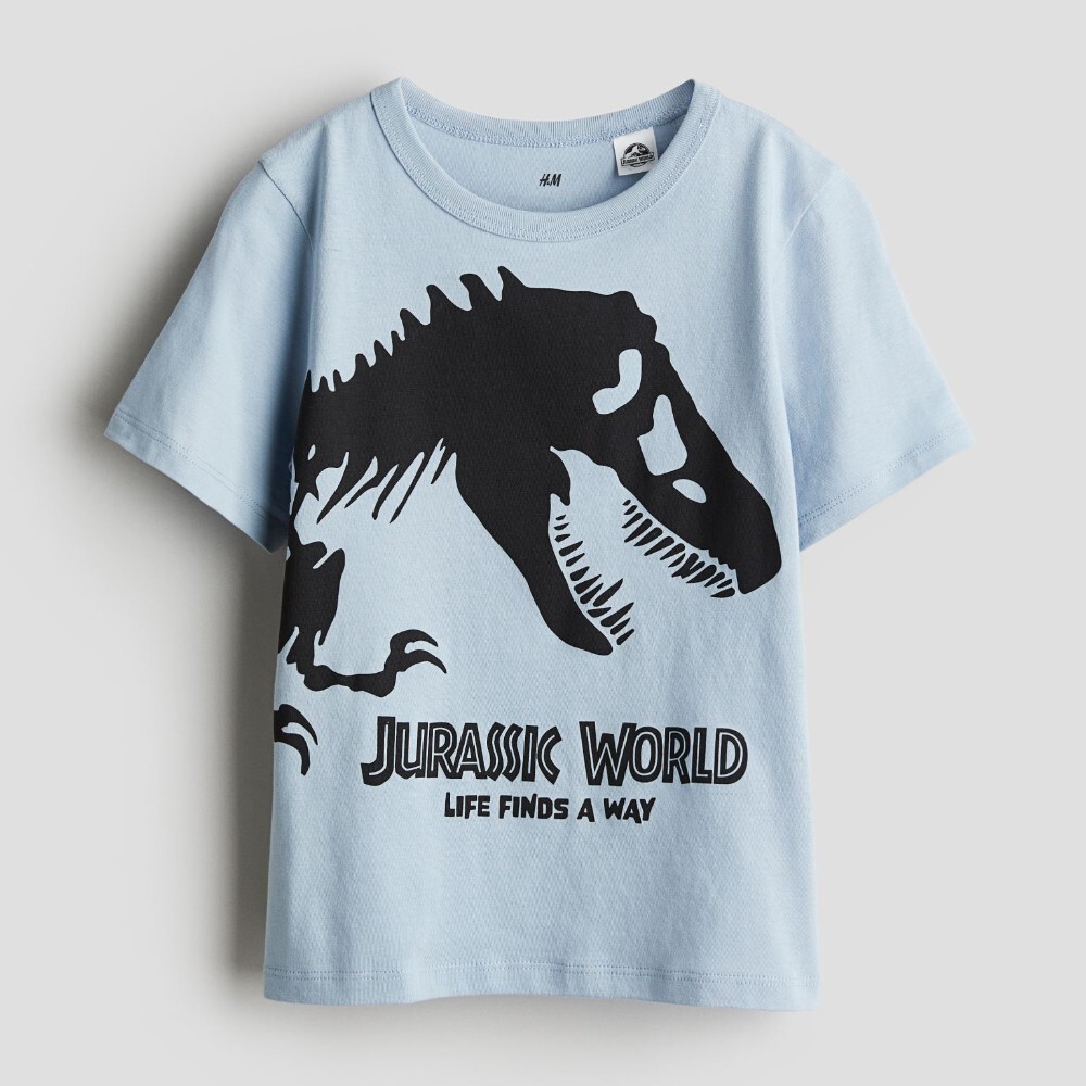 

Футболка H&M Kids Printed Cotton Jurassic World, голубой, Синий, Футболка H&M Kids Printed Cotton Jurassic World, голубой