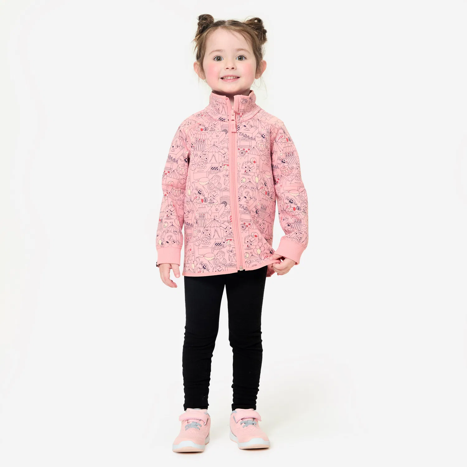 Детская тренировочная куртка с принтом Trainingsjacke Kleinkinder wendbar Domyos, Blasspink Rosa — фото 2
