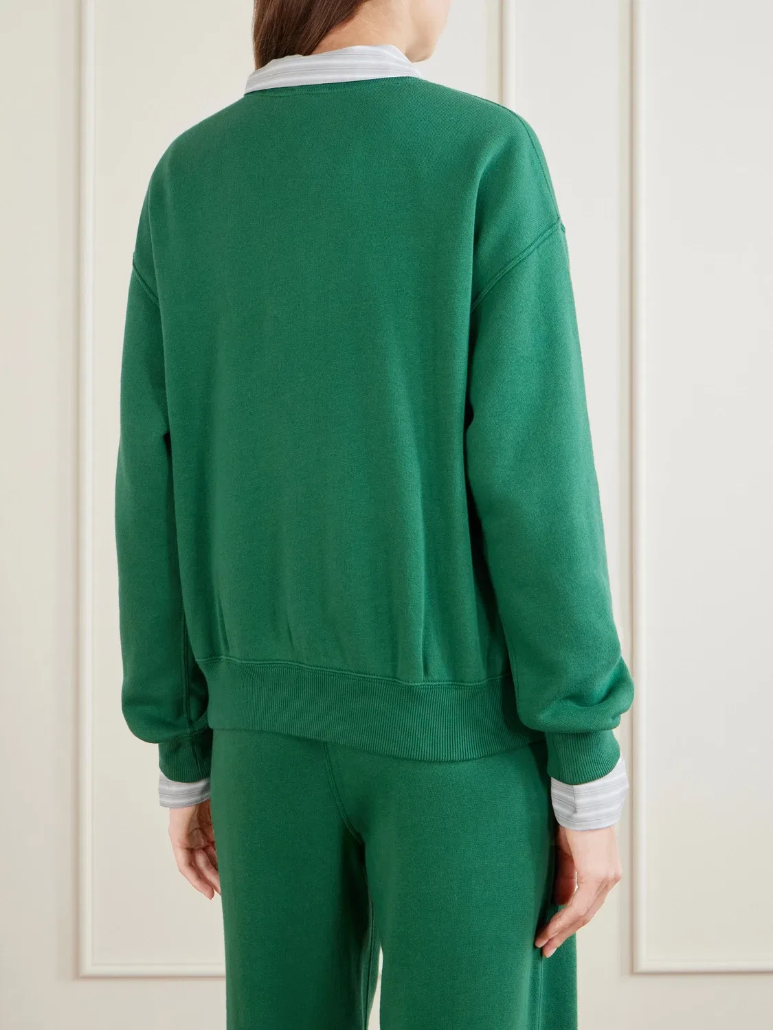 Свитшот из смесового хлопкового трикотажа Polo Ralph Lauren, зеленый — фото 3