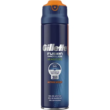 Гель для бритья 2 в 1 Gillette Fusion Proglide Active Sport Sensitive, 170 мл