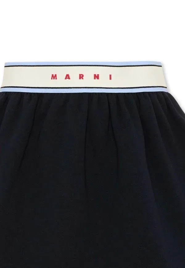 Юбка хлопковая Gonna Marni, синий — фото 3