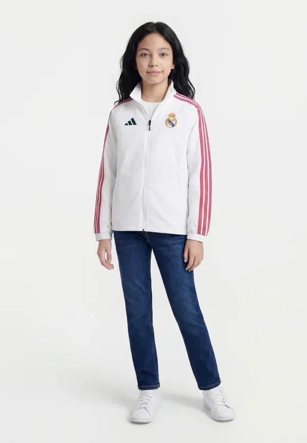 Куртка унисекс с домашним гимном «Реал Мадрид» - клубная одежда Adidas Performance, белый