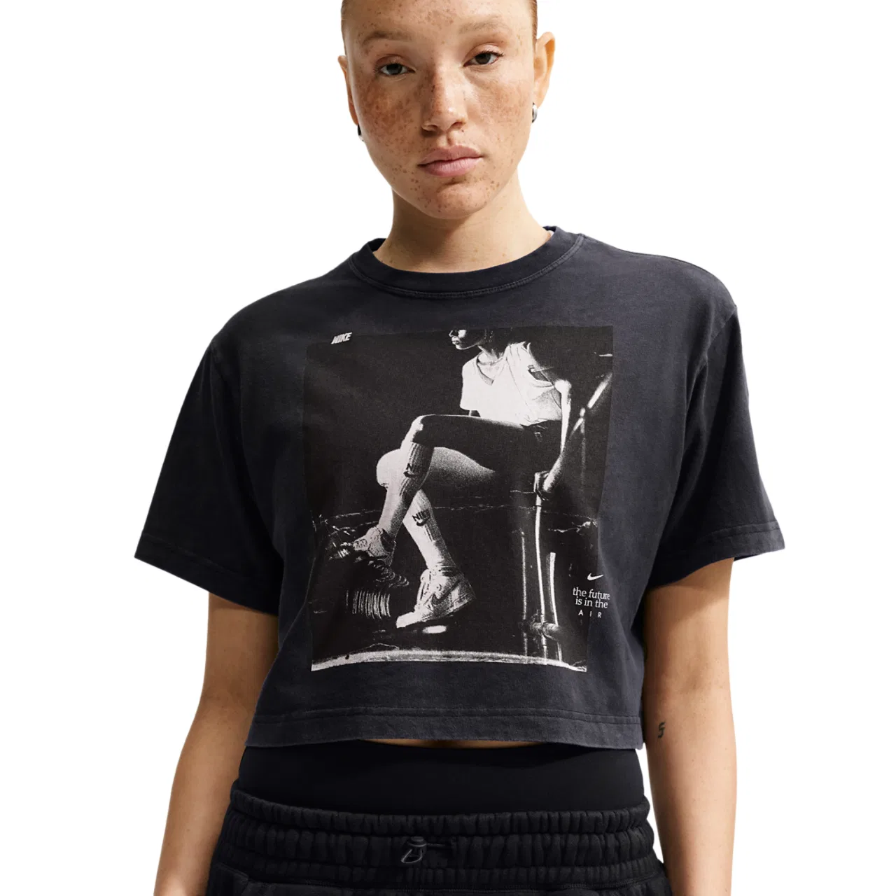 Женская футболка Nike Basketball Photo Crop Tee, черный