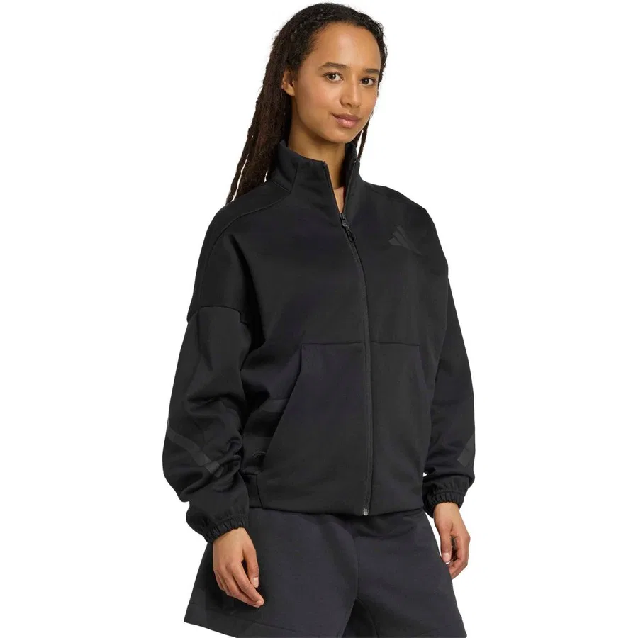 Женский спортивный свитшот Z.N.E. Track Top adidas, Черный — фото 3
