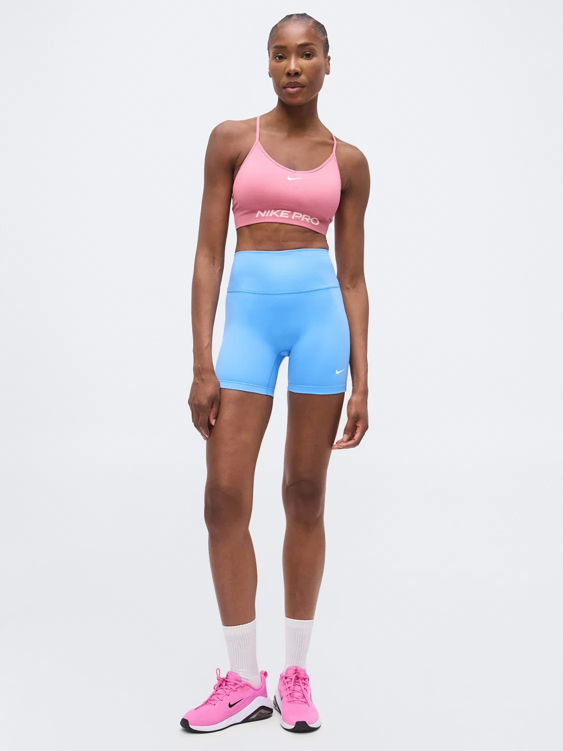 Спортивный бюстгальтер NIKE Bralette Nike Pro розовый — фото 4