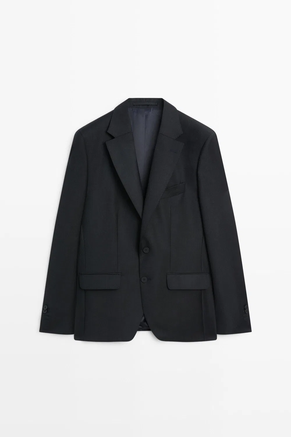Пиджак Massimo Dutti, мужской, шерстяной, темно-синий — фото 2