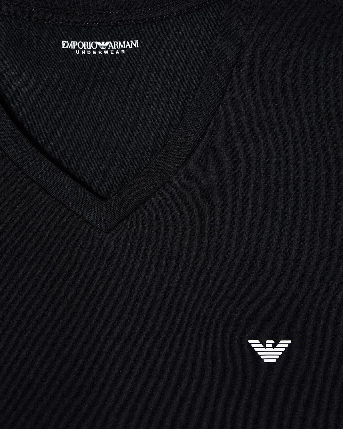 Мужская футболка с V-вырезом Stretch Cotton Jersey Emporio Armani, Black — фото 4