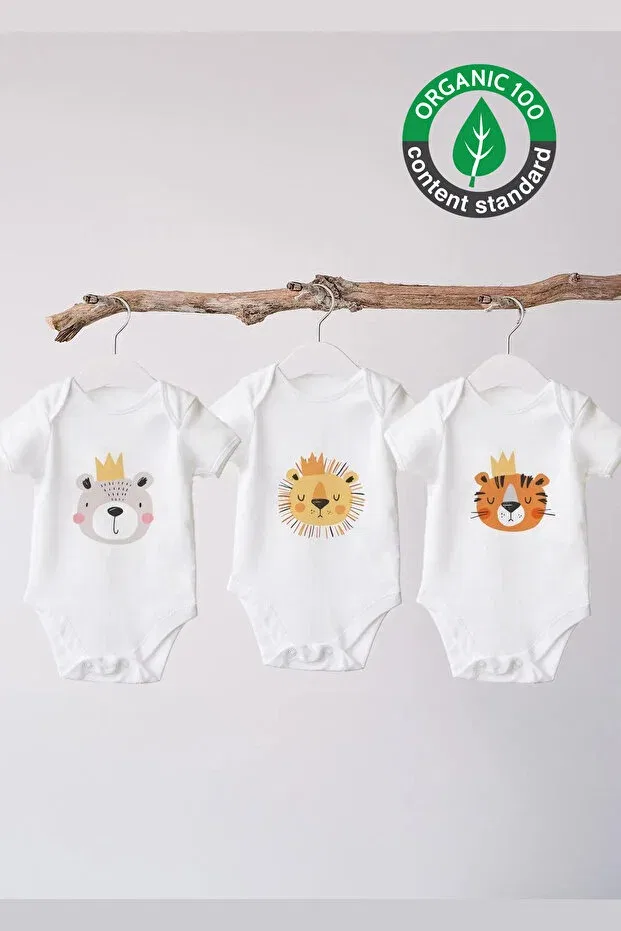 Детское боди с принтом Lilabio, White