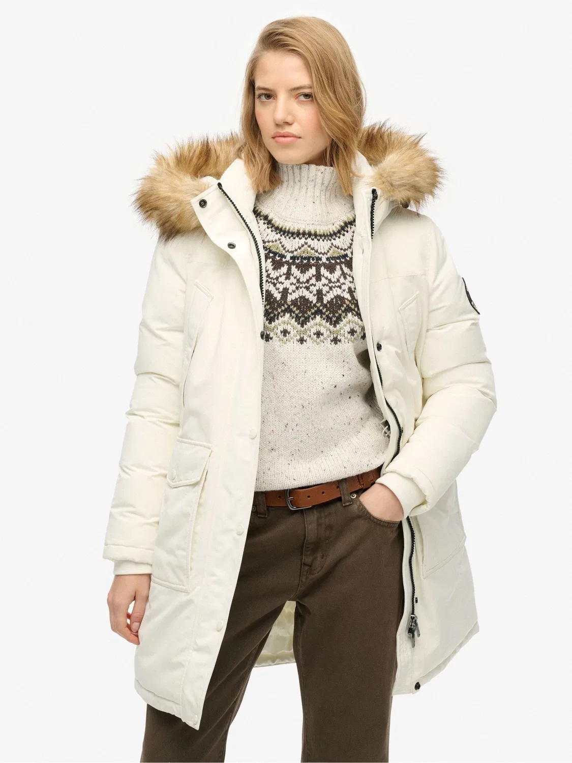 Парка Everest Superdry, белый — фото 2