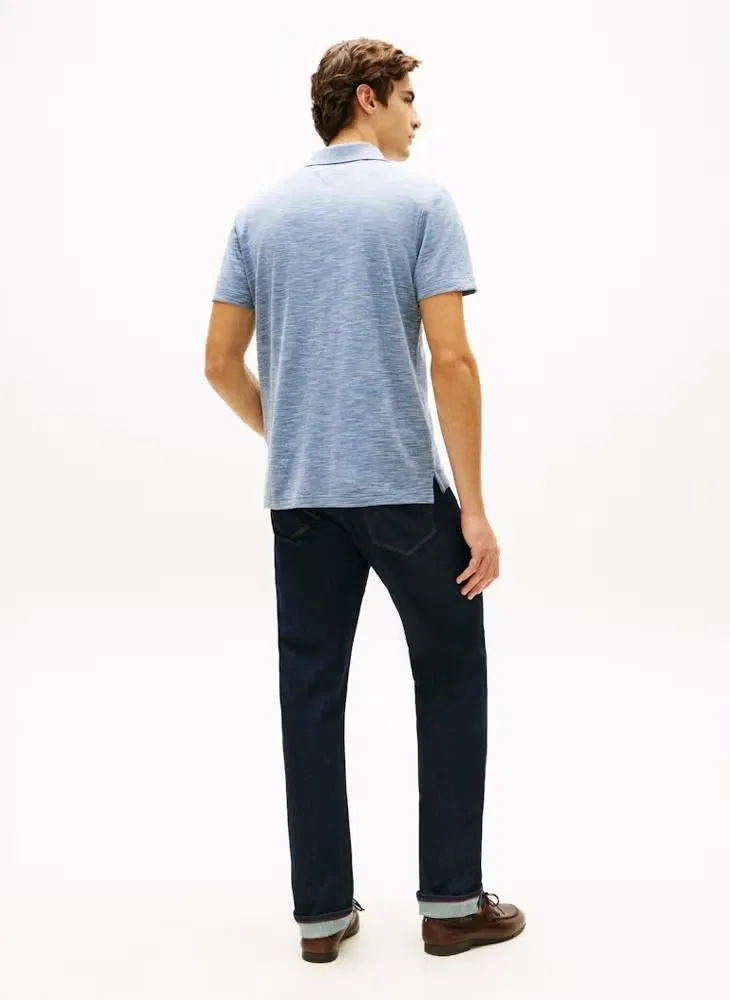 Поло с фактурным узором Regular fit Textured Oxford Pique Tommy Hilfiger, синий — фото 2