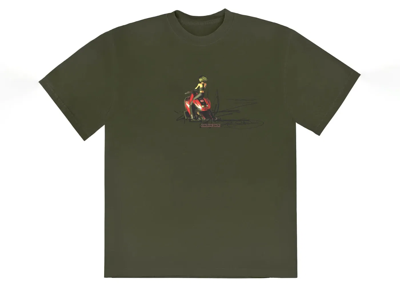 Мужская футболка с принтом Jordan x Travis Scott Cactus Jack Moto Girl Tee Green