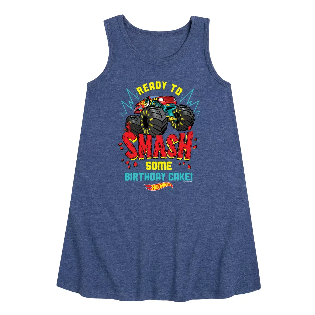 Детское платье-трапеция для девочек без рукавов Ready To Smash Cake Hot Wheels, Heather Navy