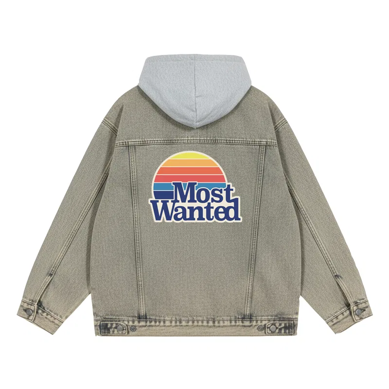 Детское джинсовое пальто с капюшоном Yellow Mud (Gray Hood) MostwantedLab, Желто-серое