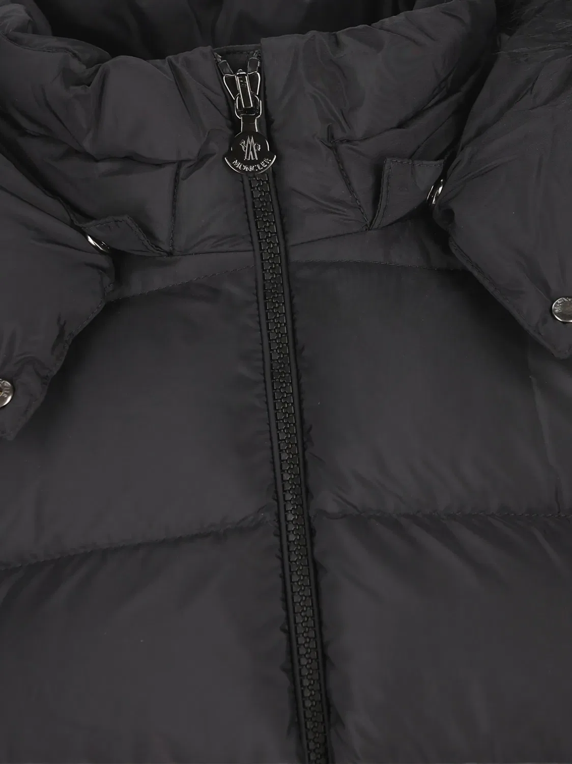 Стеганое пальто Abelle с отделкой из искусственного меха Moncler Enfant, черный — фото 3