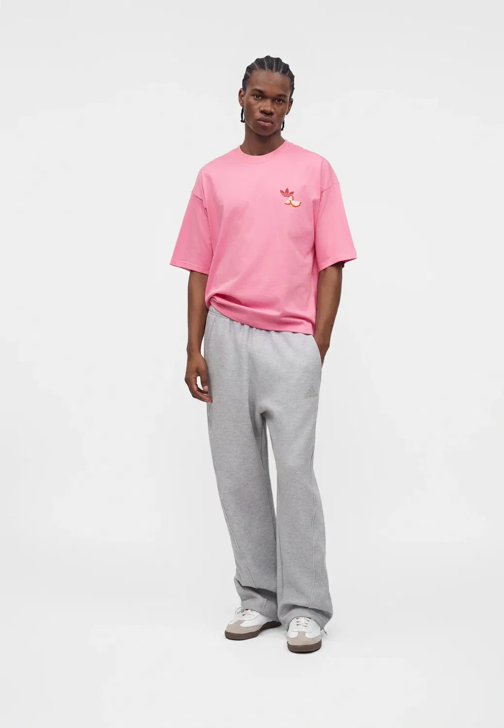 Новая футболка унисекс с полосатым принтом - футболка с принтом Adidas Originals, Bliss Pink — фото 2