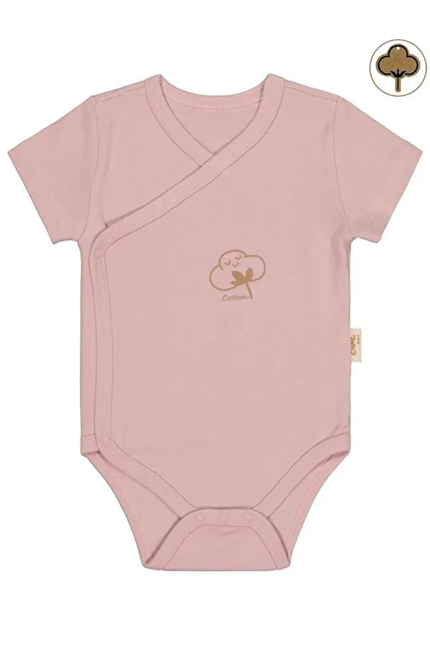 Детское боди с коротким рукавом Organic cotton double breasted 0-3 months snap fastener bodysuit Civil Baby, Pink