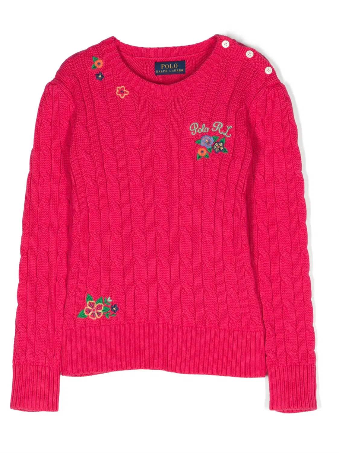 Вязаный джемпер с вышивкой Polo Ralph Lauren, розовый