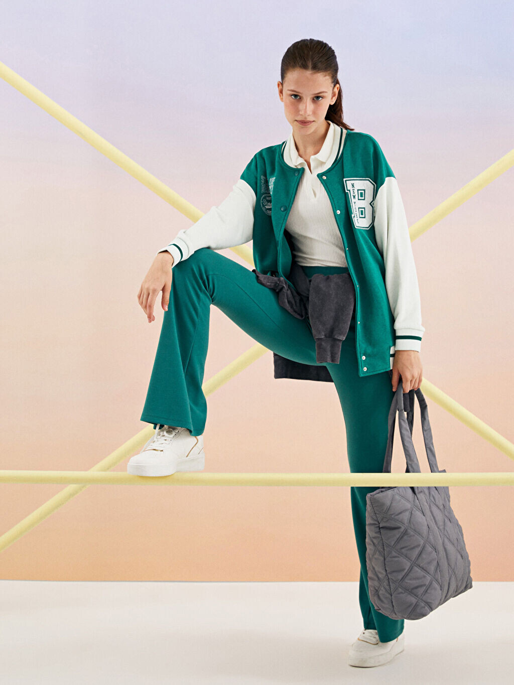 

Женские прямые спортивные штаны с эластичной резинкой на талии LCW Casual, Белый, Женские прямые спортивные штаны с эластичной резинкой на талии LCW Casual