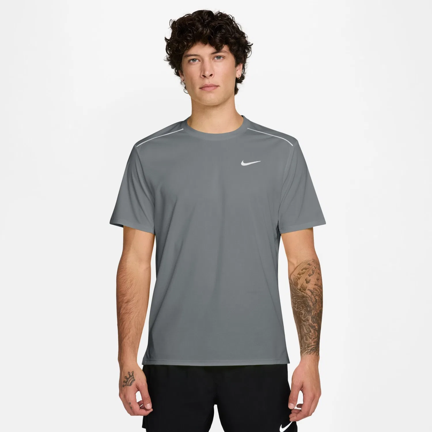 Детская футболка для бега с коротким рукавом Nike, Smoke Grey