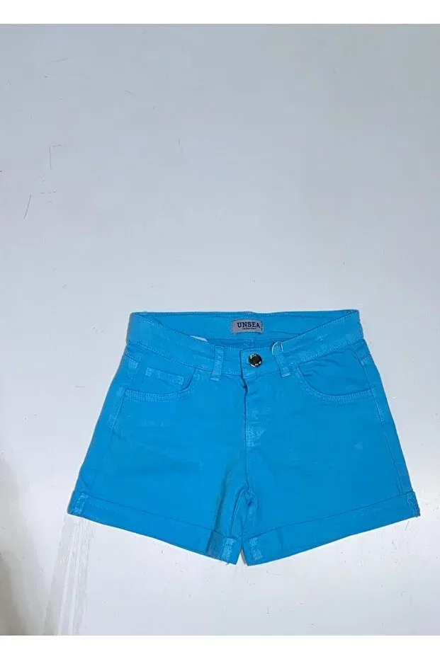 Детские шорты для девочек джинсовые Nk Kids, Turquoise Blue — фото 2