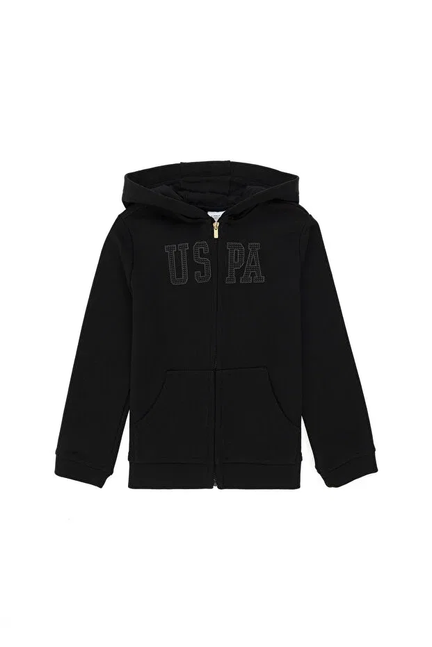 Детское худи для девочек с капюшоном U.S. Polo Assn., Black