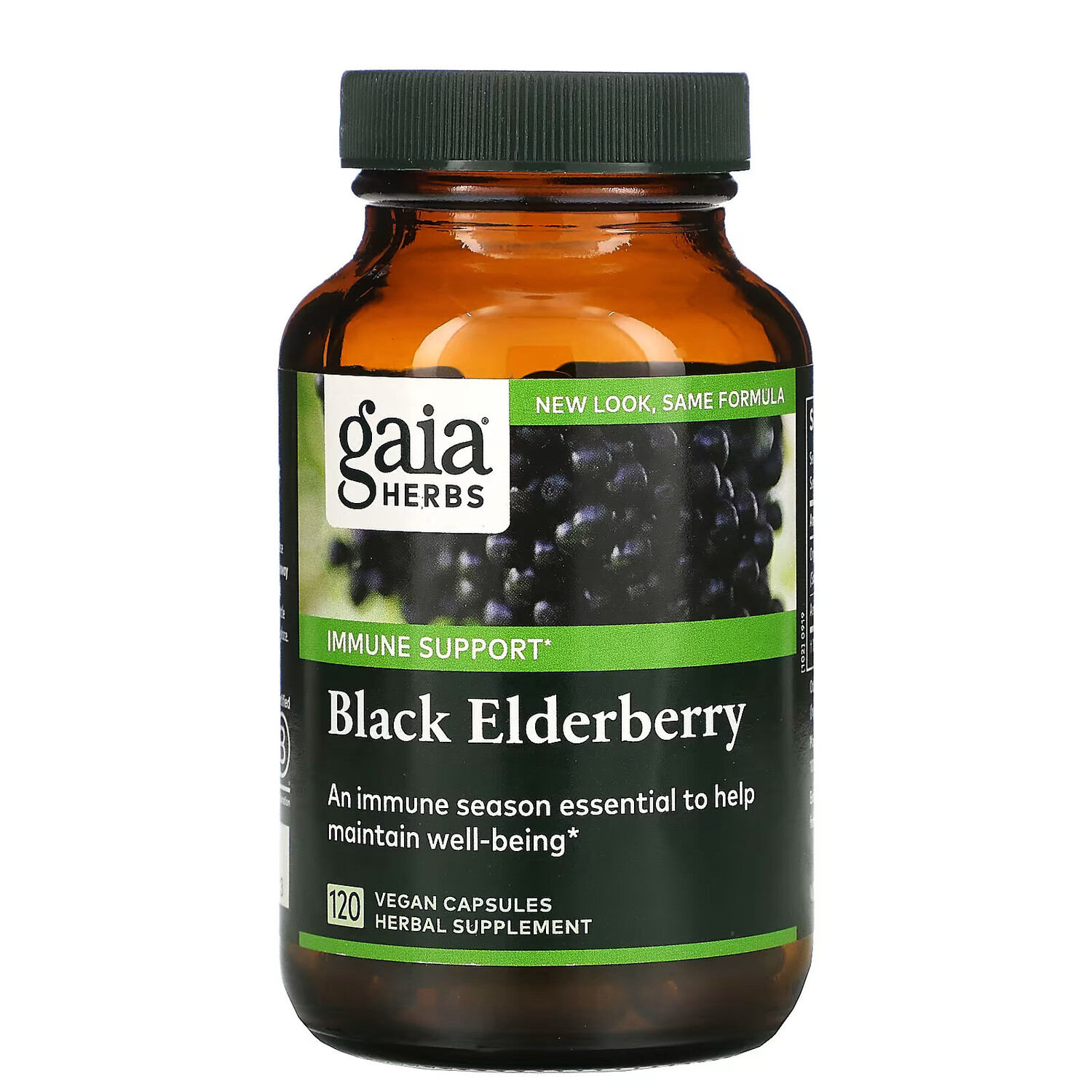 

Gaia Herbs, черная бузина с плодами ацеролы, 120 веганских капсул