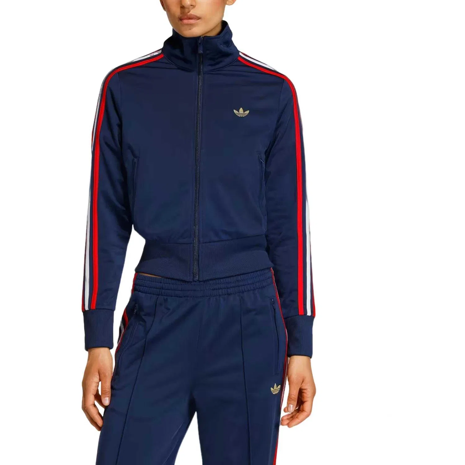 Женский свитшот с длинным рукавом Firebird Classic Track Top Adidas Originals, Midnight Indigo/Scarlet/White — фото 3