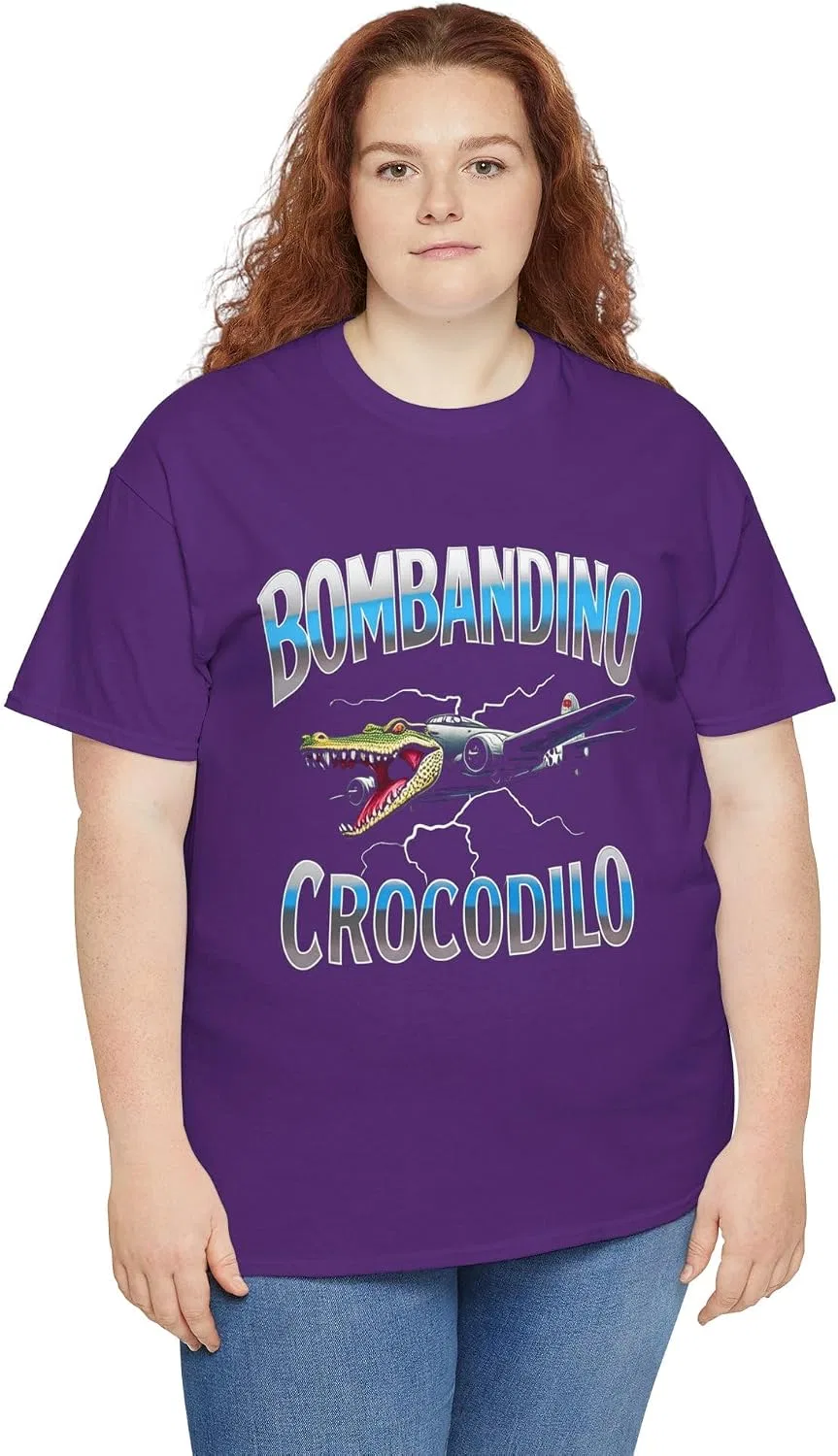 Футболка с принтом Bombandino Crocodilo, фиолетовый — фото 4