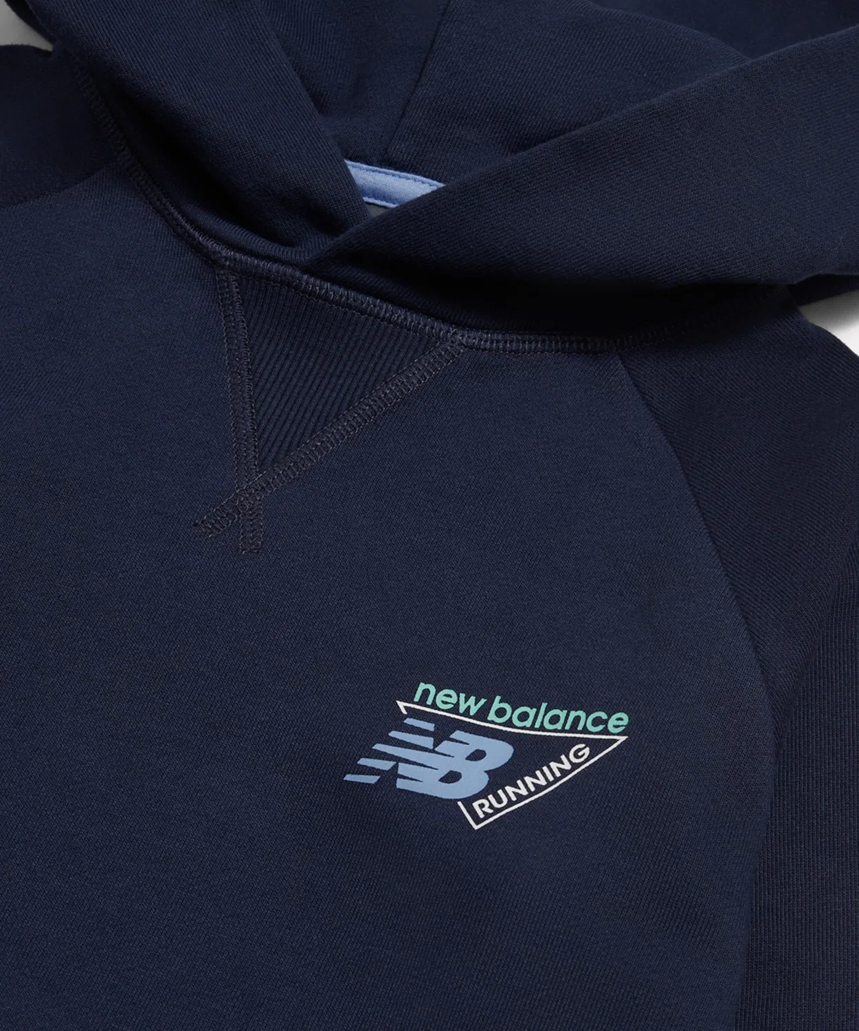 Детский худи с длинным рукавом с принтом, Tri Logo Graphic New Balance, Navy — фото 4