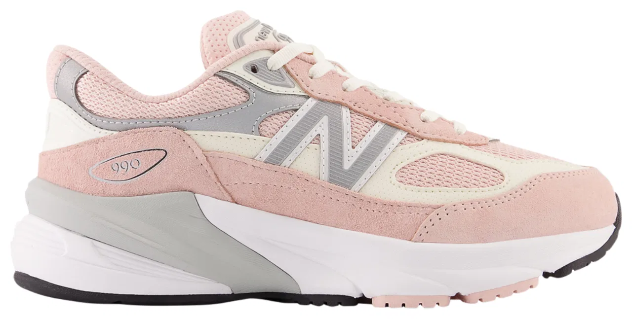 Кроссовки для девочек 990 New Balance, белый/розовый