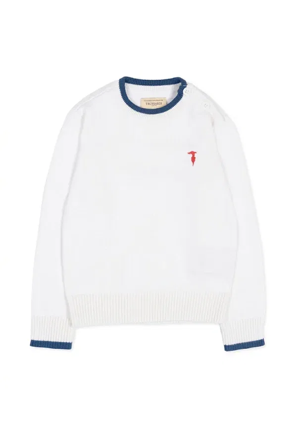 Джемпер хлопковый Maglioni - jumper Tru Trussardi Junior, белый