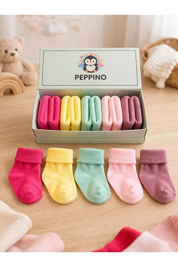 Детские носки хлопковые органические 5 пар Peppino, Green