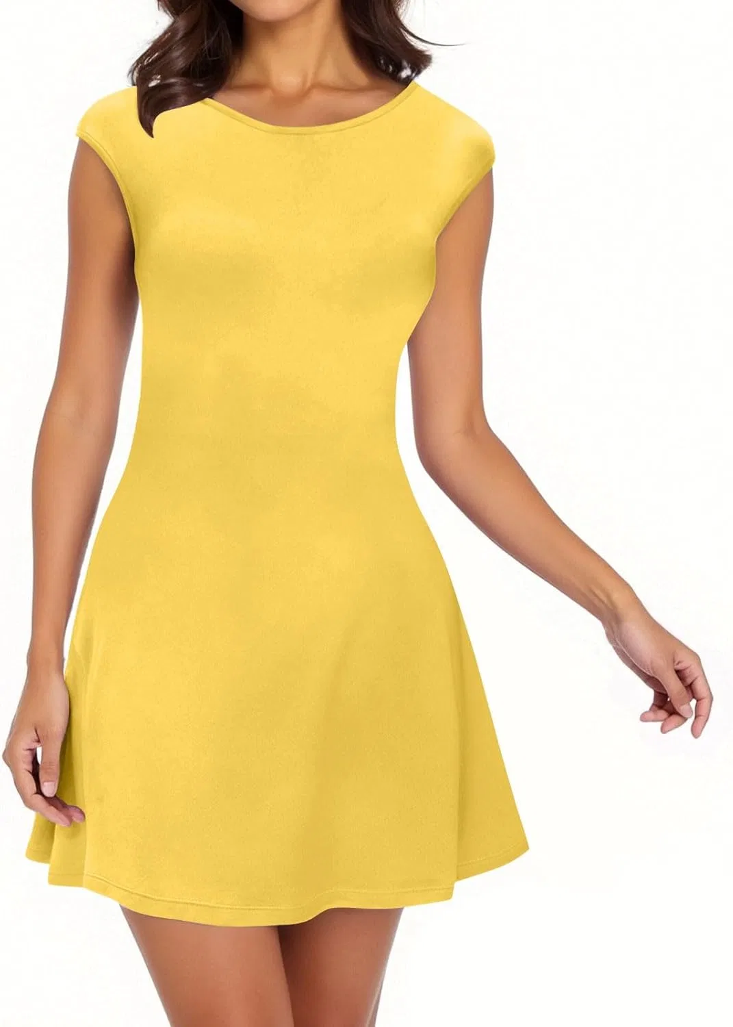 Женское коктейльное платье с капюшоном A-line, Yellow
