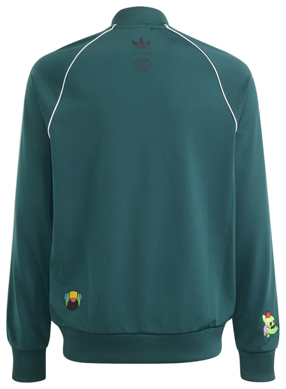 Детская куртка с длинным рукавом Superstar Loose Track Jacket adidas, Rich Green/White — фото 2