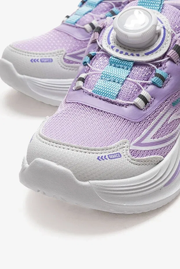 Детские спортивные кроссовки для девочек с графическим принтом Marco Kids, White Lilac — фото 2