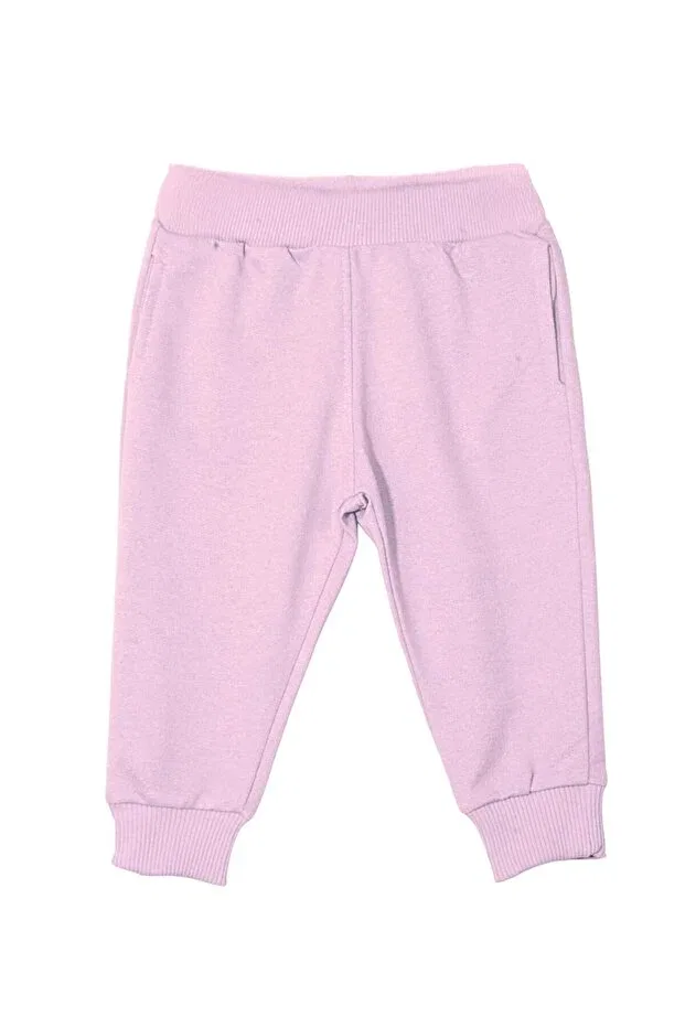 Детские спортивные штаны для девочек из футера с принтом Miababy, Pink