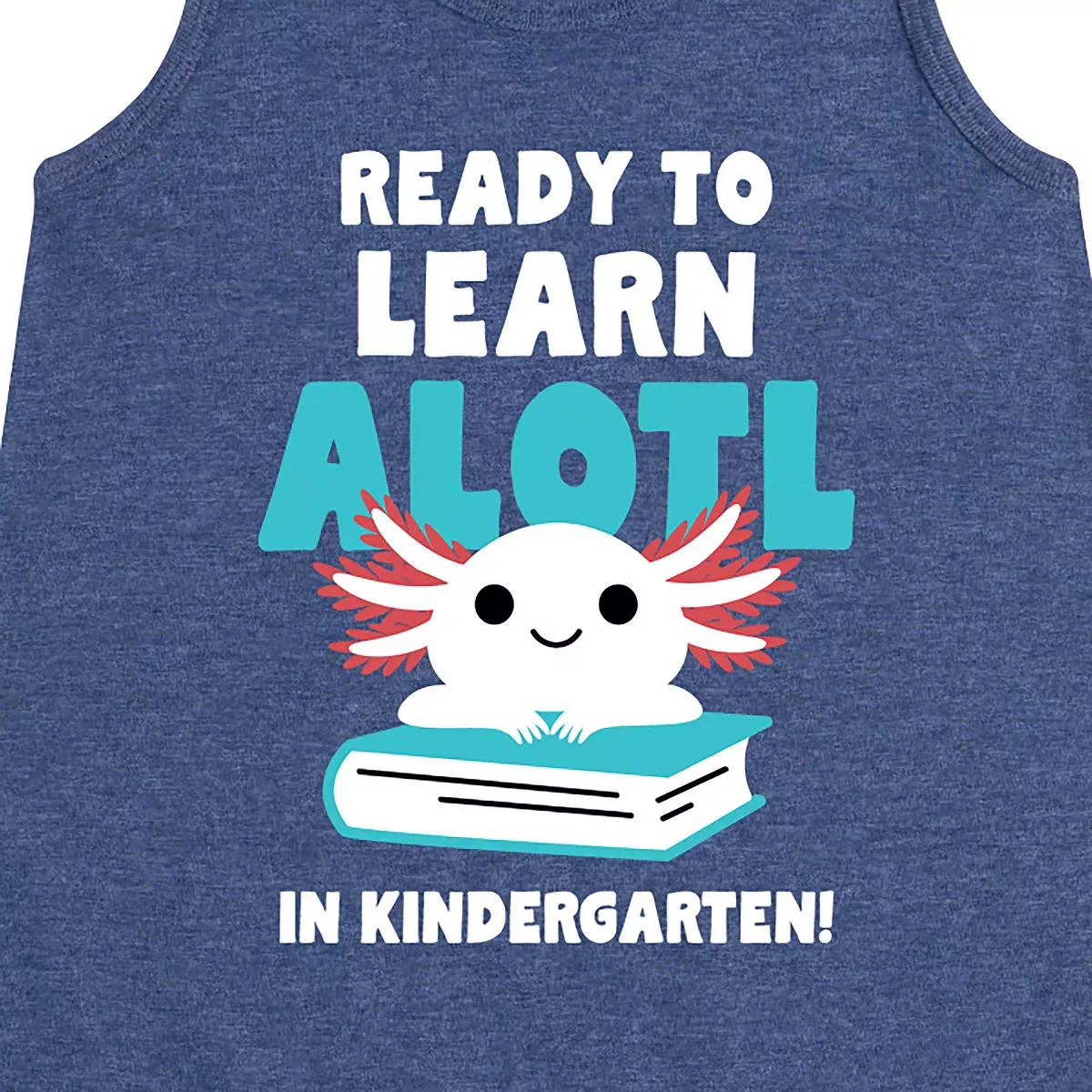 Детское платье-трапеция без рукавов Learn Alotl In Kindergarten Instant Message, Heather Navy — фото 2
