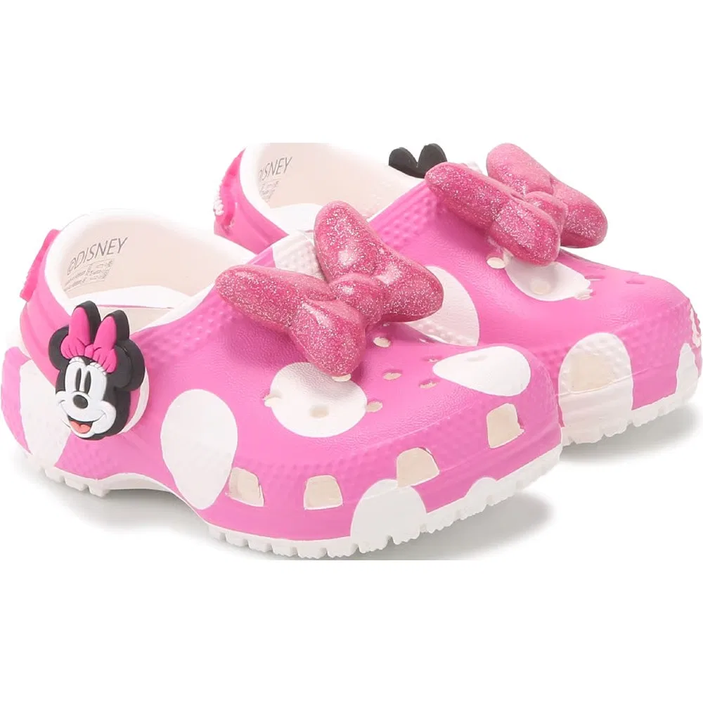 Детские классические сабо Minnie Mouse Crocs, Pink/White Dots